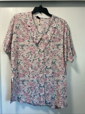 Vintage Judy Knapp Floral Button Up Blouse